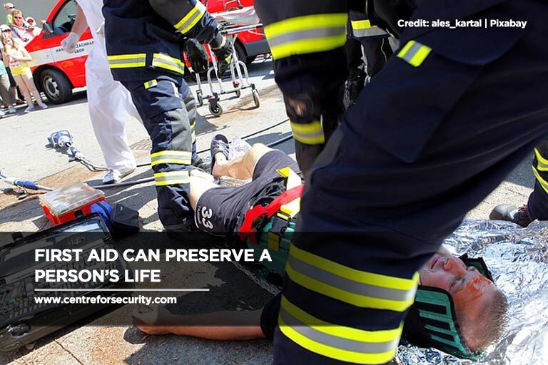 First aid can preserve a person’s life